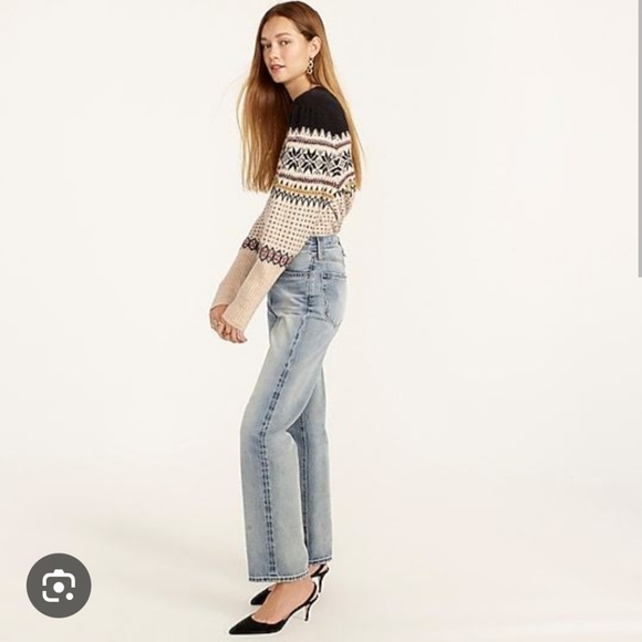 Jcrew Fair Isle Puff Sleeve Sweater in Supersoft Yarn - Picture 2 of 8